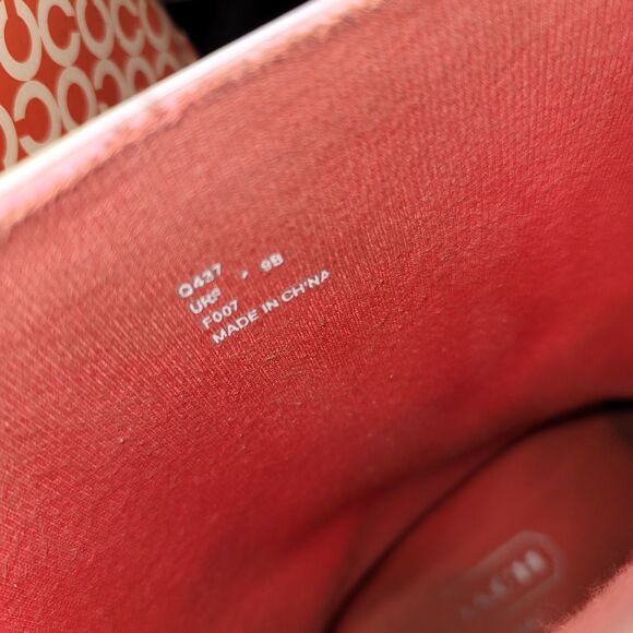 Vtg Coach Ursula Pink Red Signature Rubber Rain Boots - Picture 7 of 7